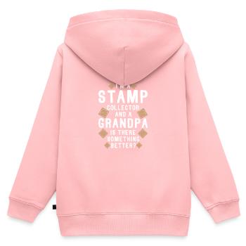 Briefmarken sammeln Briefmarkensammlung - Kinder Premium Organic Zip Hoodie - Rosa - Hinten - AI Model Kid Female (0cm)