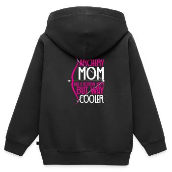 Archer Tir à l’arc Flèche et Arc - Sweat Premium à capuche zippé enfant bio - noir - Dos - AI Model Kid Male (0cm)