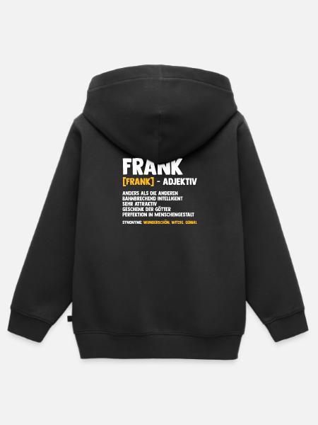 Frank - Kinder Premium Organic Zip Hoodie - Schwarz