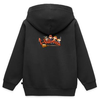 Heureuse sorcière de Halloween - Sweat Premium à capuche zippé enfant bio - noir - Dos - AI Model Kid Male (0cm)