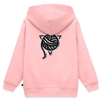 La pelote de Laine - Gravur - Kinder Premium Organic Zip Hoodie - Rosa - Hinten - AI Model Kid Female (0cm)