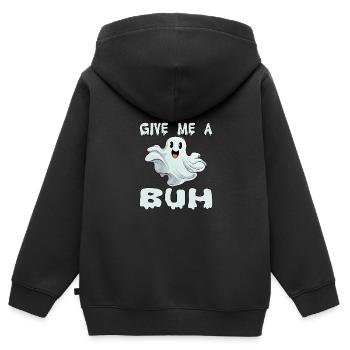 Niedliches Gespenst Geist Give Me A Buh - Kinder Premium Organic Zip Hoodie - Schwarz - Hinten - AI Model Kid Male (0cm)