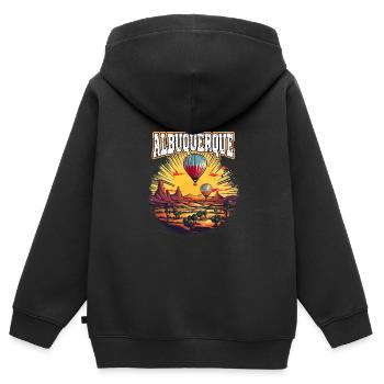 Albuquerque Ballon New Mexico Heißluftballon - Kinder Premium Organic Zip Hoodie - Schwarz - Hinten - AI Model Kid Male (0cm)