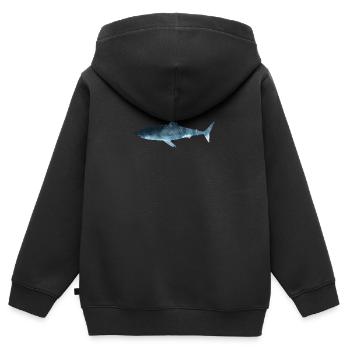 Großer weißer Hai - Kinder Premium Organic Zip Hoodie - Schwarz - Hinten - AI Model Kid Male (0cm)