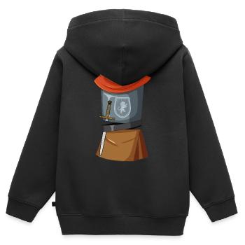 Jungen Ritter Kostüm Halloween Ritter - Kinder Premium Organic Zip Hoodie - Schwarz - Hinten - AI Model Kid Male (0cm)