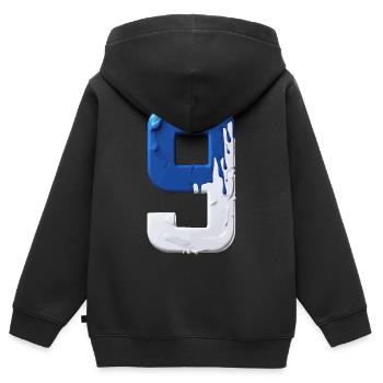 NR. 9 NUMMER 9 BLAU WEIß 9. GEBURTSTAG - Kinder Premium Organic Zip Hoodie - Schwarz - Hinten - AI Model Kid Male (0cm)