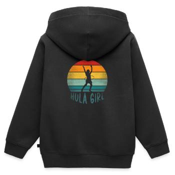 Hulahoop Hullern Hula Girl Hoola Hop Frauen - Kinder Premium Organic Zip Hoodie - Schwarz - Hinten - AI Model Kid Male (0cm)