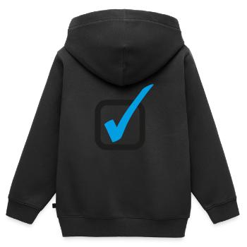Häkchen - Kinder Premium Organic Zip Hoodie - Schwarz - Hinten - AI Model Kid Male (0cm)