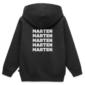 Martre - Sweat Premium à capuche zippé enfant bio - noir - Dos - AI Model Kid Male (0cm)