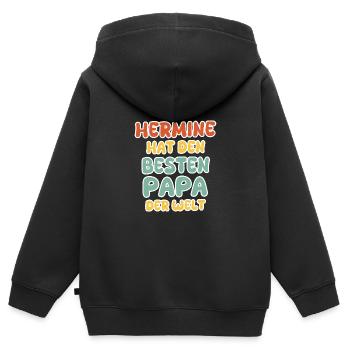 Hermine als Baby - Kinder Premium Organic Zip Hoodie - Schwarz - Hinten - AI Model Kid Male (0cm)