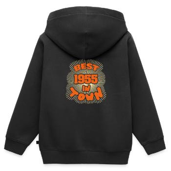 Town 1955 - Kinder Premium Organic Zip Hoodie - Schwarz - Hinten - AI Model Kid Male (0cm)