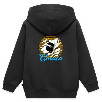 Korsika Camper - Kinder Premium Organic Zip Hoodie - Schwarz - Hinten - AI Model Kid Male (0cm)
