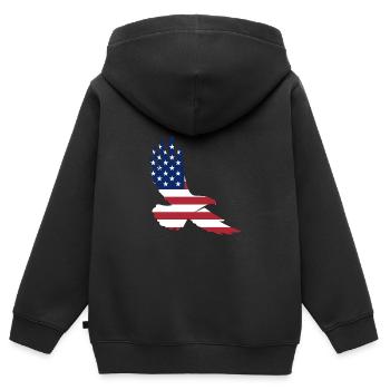 Amerika Adler - Kinder Premium Organic Zip Hoodie - Schwarz - Hinten - AI Model Kid Male (0cm)
