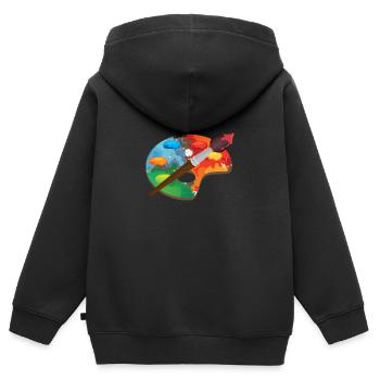 Künstlerfarbe Palette Kunsthandwerk Maler Geschenk - Kinder Premium Organic Zip Hoodie - Schwarz - Hinten - AI Model Kid Male (0cm)