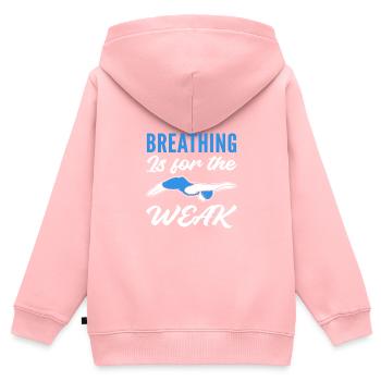 Für die Schwachen Schwimmtrainer Gift - Kinder Premium Organic Zip Hoodie - Rosa - Hinten - AI Model Kid Female (0cm)