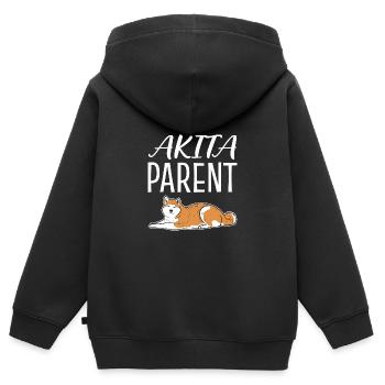 Akita Parent Dog Parents Gift - Kids Premium Organic Zip-up Hoodie - black - Back - AI Model Kid Male (0cm)