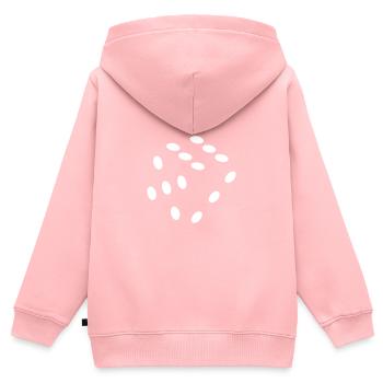 Dés, dés. Jeu, jeu, argent - Sweat Premium à capuche zippé enfant bio - rose - Dos - AI Model Kid Female (0cm)