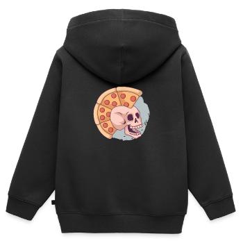 Pizza Mohawk punk - Sweat Premium à capuche zippé enfant bio - noir - Dos - AI Model Kid Male (0cm)