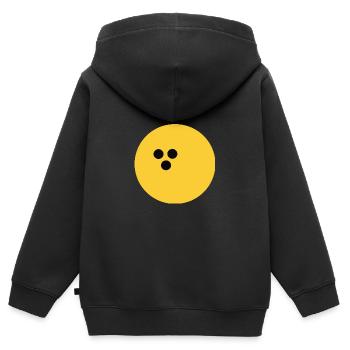 Boule de bowling, jaune de bowling - Sweat Premium à capuche zippé enfant bio - noir - Dos - AI Model Kid Male (0cm)