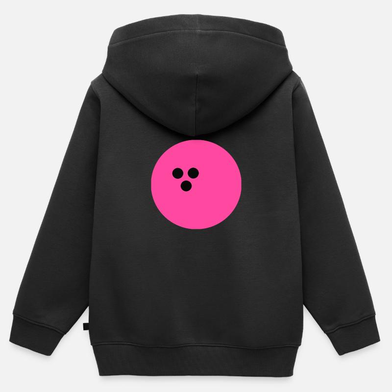 Boule de bowling, Bowling - Sweat Premium à capuche zippé enfant bio - noir