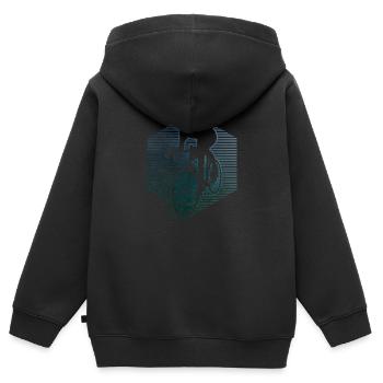 Vélo de route pour hommes Vélo de route pour femmes Vélo de route - Sweat Premium à capuche zippé enfant bio - noir - Dos - AI Model Kid Male (0cm)