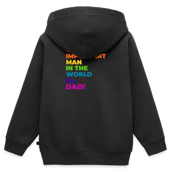 Papa - Sweat Premium à capuche zippé enfant bio - noir - Dos - AI Model Kid Male (0cm)