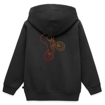 Vélo bmx garçons hommes cyclisme femmes vélo bmx vélo - Sweat Premium à capuche zippé enfant bio - noir - Dos - AI Model Kid Male (0cm)