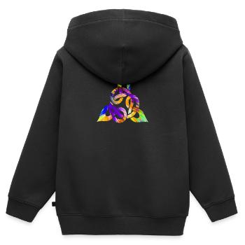 Colorful Celtic knot - Kids Premium Organic Zip-up Hoodie - black - Back - AI Model Kid Male (0cm)