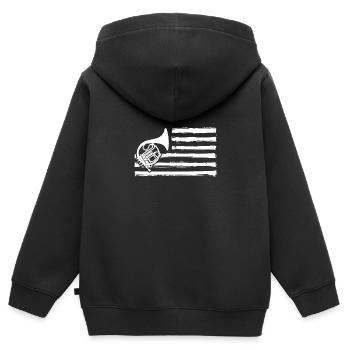 Horn player French horn - Kids Premium Organic Zip-up Hoodie - black - Back - AI Model Kid Male (0cm)