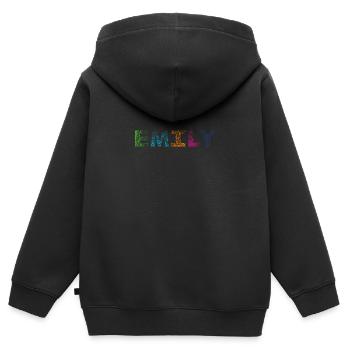 Emily Letter Name - Kids Premium Organic Zip-up Hoodie - black - Back - AI Model Kid Male (0cm)