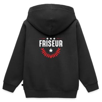 Friseur Beruf - Kinder Premium Organic Zip Hoodie - Schwarz - Hinten - AI Model Kid Male (0cm)