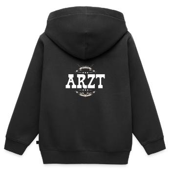 Arzt Beruf - Kinder Premium Organic Zip Hoodie - Schwarz - Hinten - AI Model Kid Male (0cm)