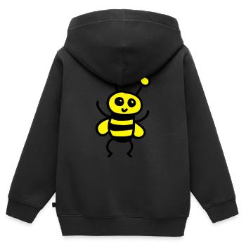 Niedliche Biene - Kinder Premium Organic Zip Hoodie - Schwarz - Hinten - AI Model Kid Male (0cm)