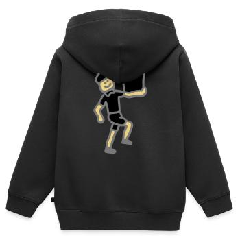 Paketdienst Post 3 - Kinder Premium Organic Zip Hoodie - Schwarz - Hinten - AI Model Kid Male (0cm)