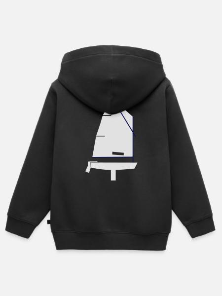 opti_V2-svg - Kinder Premium Organic Zip Hoodie - Schwarz