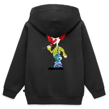 Clown - Kinder Premium Organic Zip Hoodie - Schwarz - Hinten - AI Model Kid Male (0cm)