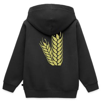 getreide corn cereal wheat weizen veggie gemuese v - Kinder Premium Organic Zip Hoodie - Schwarz - Hinten - AI Model Kid Male (0cm)