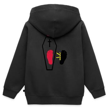 95 years foot falls another banana skin - Kids Premium Organic Zip-up Hoodie - black - Back - AI Model Kid Male (0cm)
