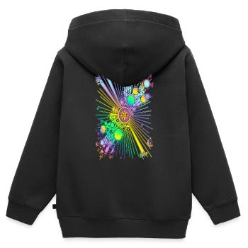 NEW UNIVERSE - Kinder Premium Organic Zip Hoodie - Schwarz - Hinten - AI Model Kid Male (0cm)
