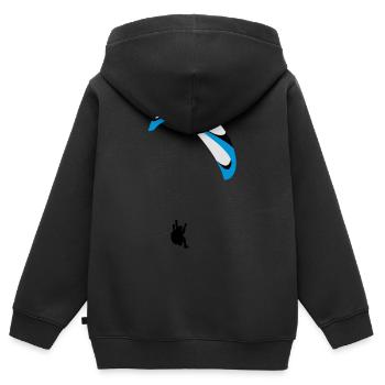 Paragliding Acro - Sweat Premium à capuche zippé enfant bio - noir - Dos - AI Model Kid Male (0cm)