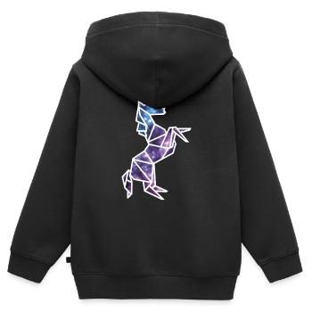 Galaxy Unicorn - Kids Premium Organic Zip-up Hoodie - black - Back - AI Model Kid Male (0cm)