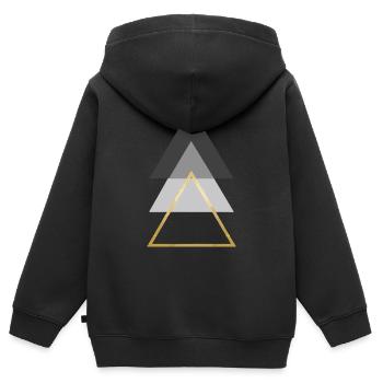 triangles - Kids Premium Organic Zip-up Hoodie - black - Back - AI Model Kid Male (0cm)