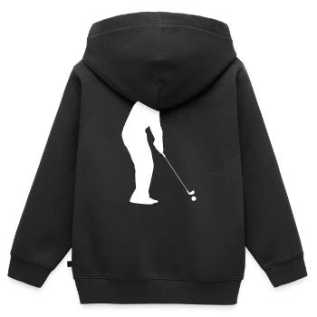 Golf Golfer Golfspieler Golfplatz - Kinder Premium Organic Zip Hoodie - Schwarz - Hinten - AI Model Kid Male (0cm)