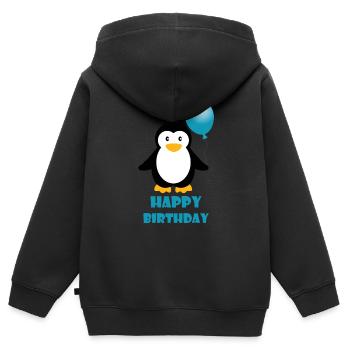 Happy Birthday Penguin Gift Birthday - Kids Premium Organic Zip-up Hoodie - black - Back - AI Model Kid Male (0cm)