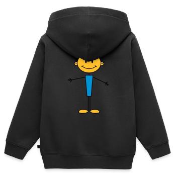 boy - Kids Premium Organic Zip-up Hoodie - black - Back - AI Model Kid Male (0cm)