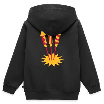 Fireworks rocket - Kids Premium Organic Zip-up Hoodie - black - Back - AI Model Kid Male (0cm)