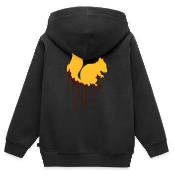 tropfen graffiti spray stempel schwarz eichhoernch - Kinder Premium Organic Zip Hoodie - Schwarz - Hinten - AI Model Kid Male (0cm)