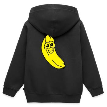 small banana - Kids Premium Organic Zip-up Hoodie - black - Back - AI Model Kid Male (0cm)