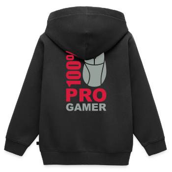 100% Pro Gamer - Kids Premium Organic Zip-up Hoodie - black - Back - AI Model Kid Male (0cm)