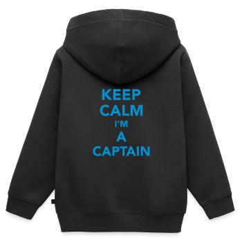 Kapitän - Kinder Premium Organic Zip Hoodie - Schwarz - Hinten - AI Model Kid Male (0cm)
